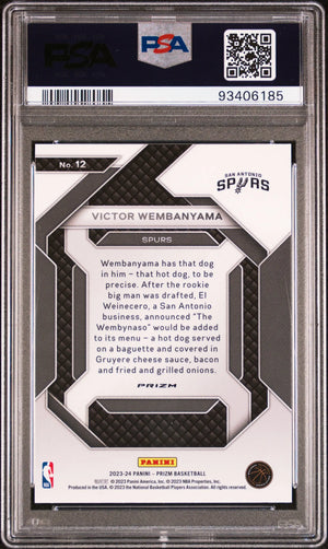 2023 Panini Prizm Emergent Silver Prizmt Victor Wembanyama #12 PSA 9 