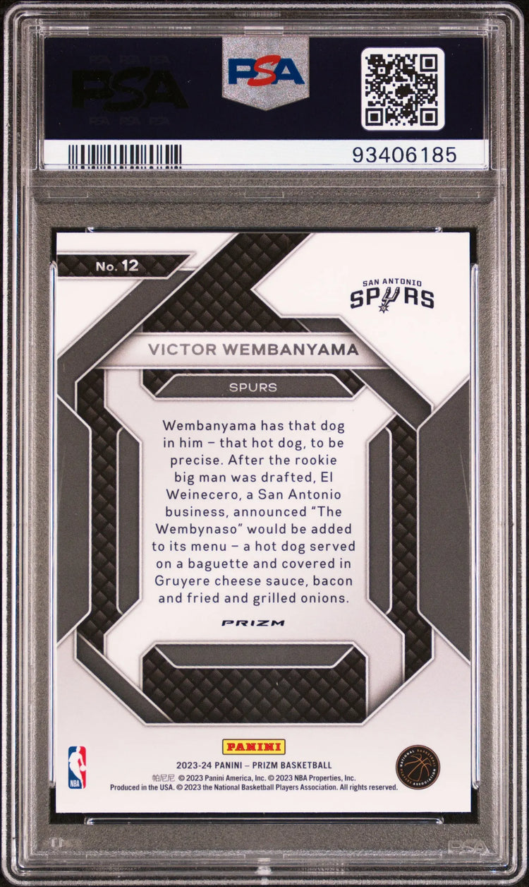 2023 Panini Prizm Emergent Silver Prizmt Victor Wembanyama #12 PSA 9 