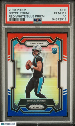 2023 Panini Prizm Football Bryce Young RC Rookie Red White Blue PSA 10 
