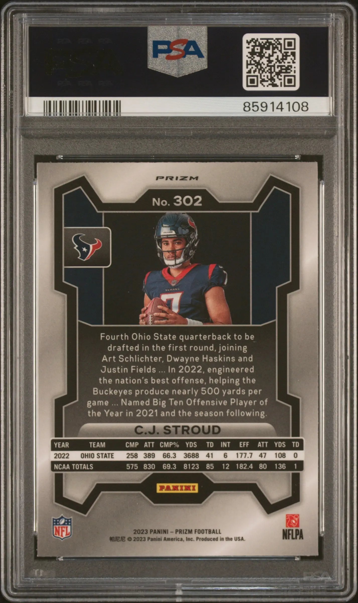 2023 Panini Prizm Football CJ Stroud RC Variation PSA 10 #302 