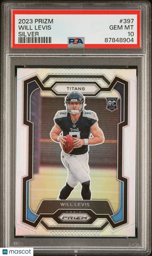 2023 Panini Prizm Football Will Levis RC Rookie Silver Prizm PSA 10 