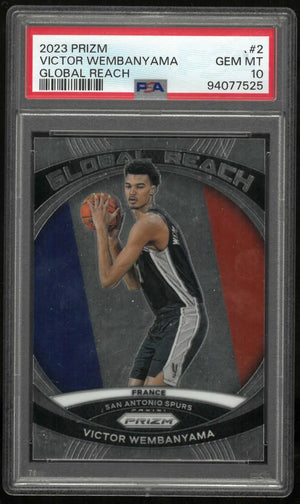 2023 Panini Prizm Global Reach Rookie Victor Wembanyama RC PSA 10 