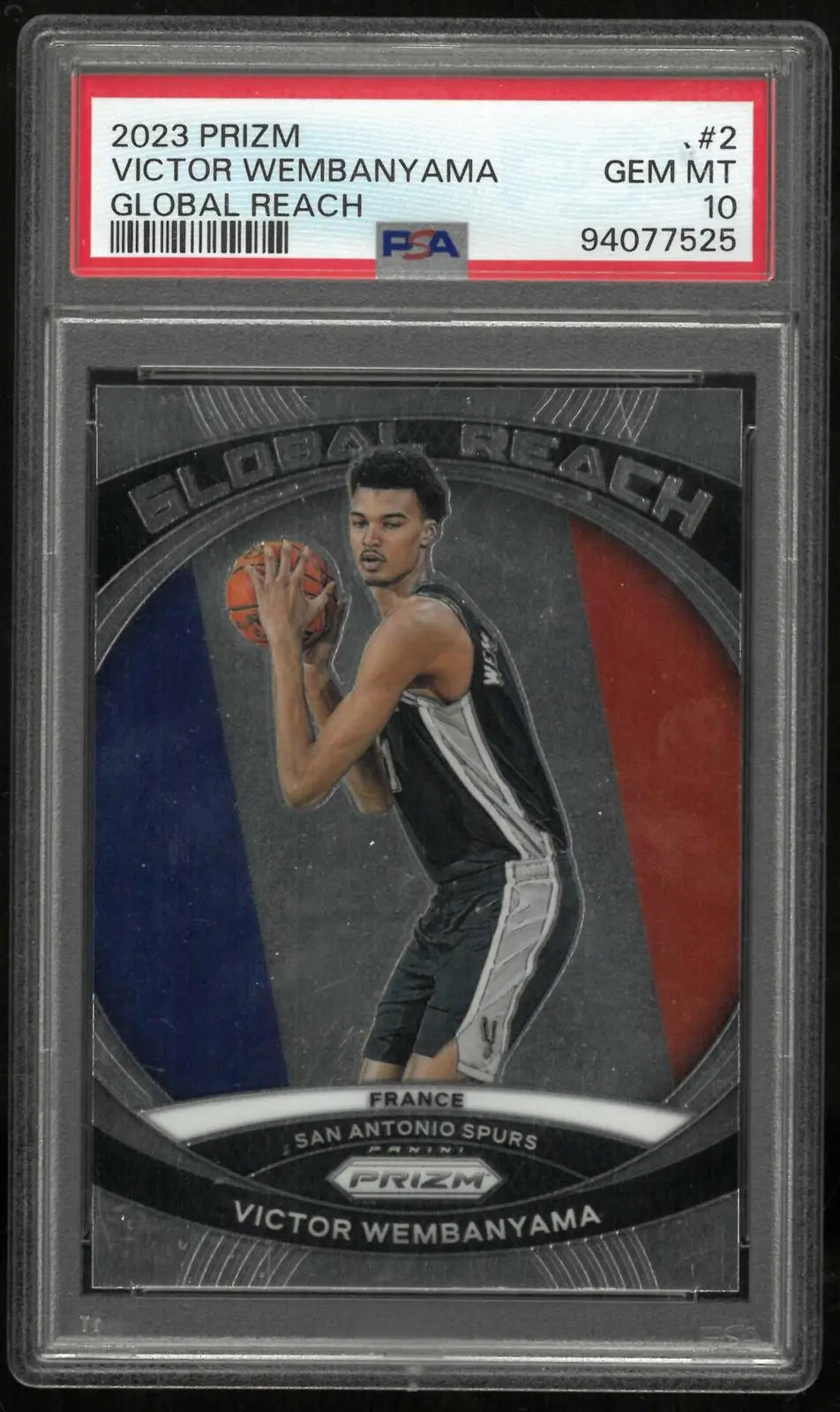 2023 Panini Prizm Global Reach Rookie Victor Wembanyama RC PSA 10 