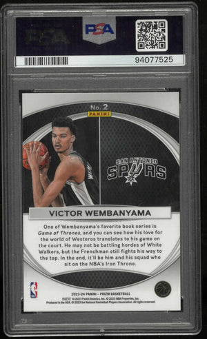 2023 Panini Prizm Global Reach Rookie Victor Wembanyama RC PSA 10 