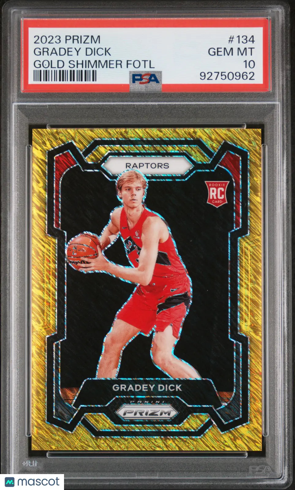 2023 Panini Prizm Gradey Dick RC Rookie #134 Gold Shimmer FOTL PSA 10 /10 