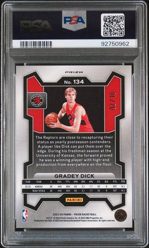 2023 Panini Prizm Gradey Dick RC Rookie #134 Gold Shimmer FOTL PSA 10 /10 
