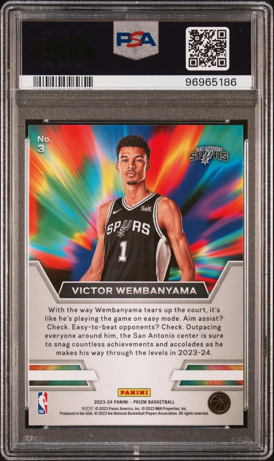 2023 Panini Prizm Instant Impact Rookie Victor Wembanyama RC PSA 10 