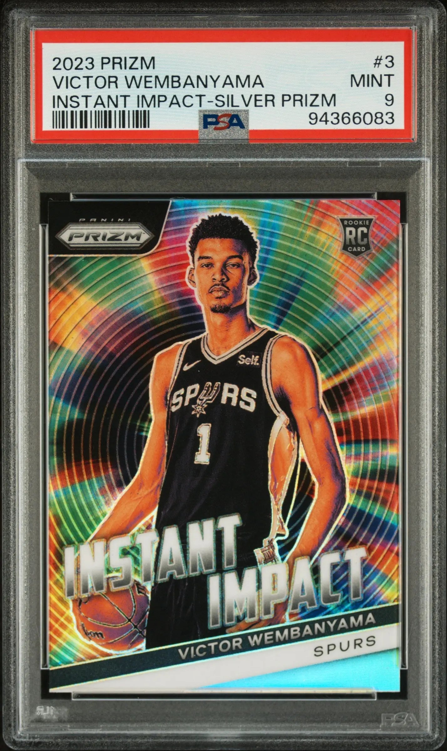 2023 Panini Prizm Instant Impact Silver Prizm Rookie Victor Wembanyama #3 PSA 9 