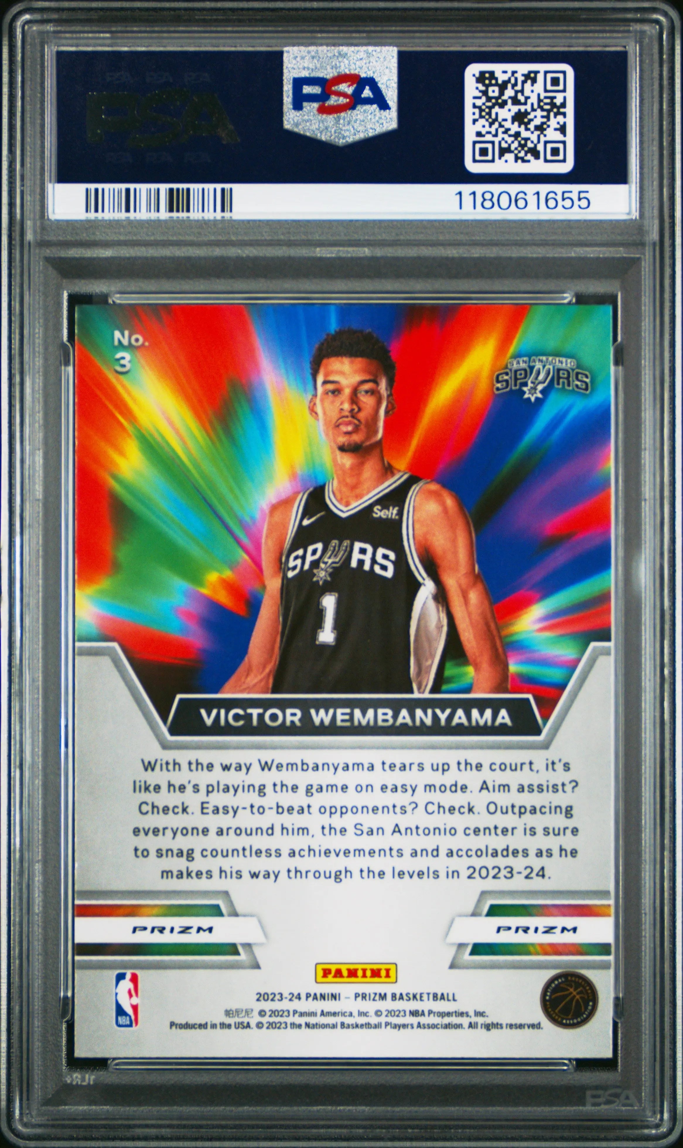 2023 Panini Prizm Instant Impact Victor Wembanyama RC Rookie Green PSA 10 