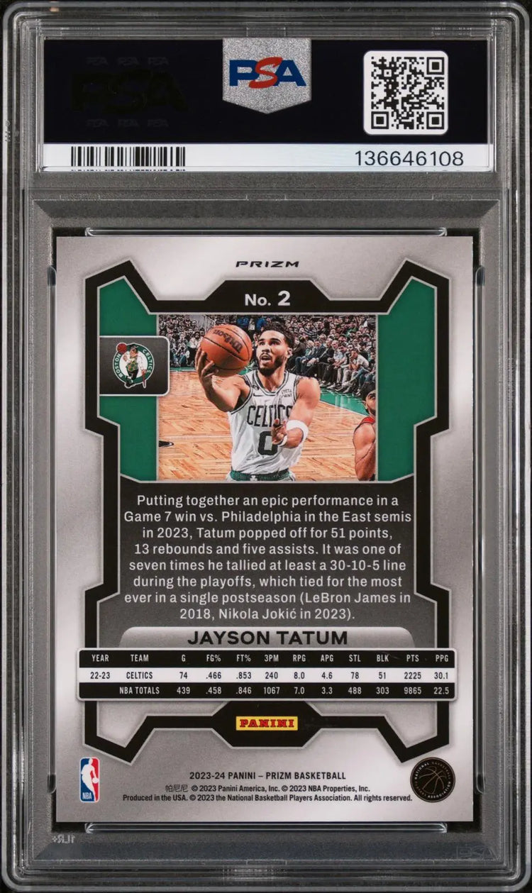 2023 Panini Prizm Jayson Tatum King Snake PSA 10 
