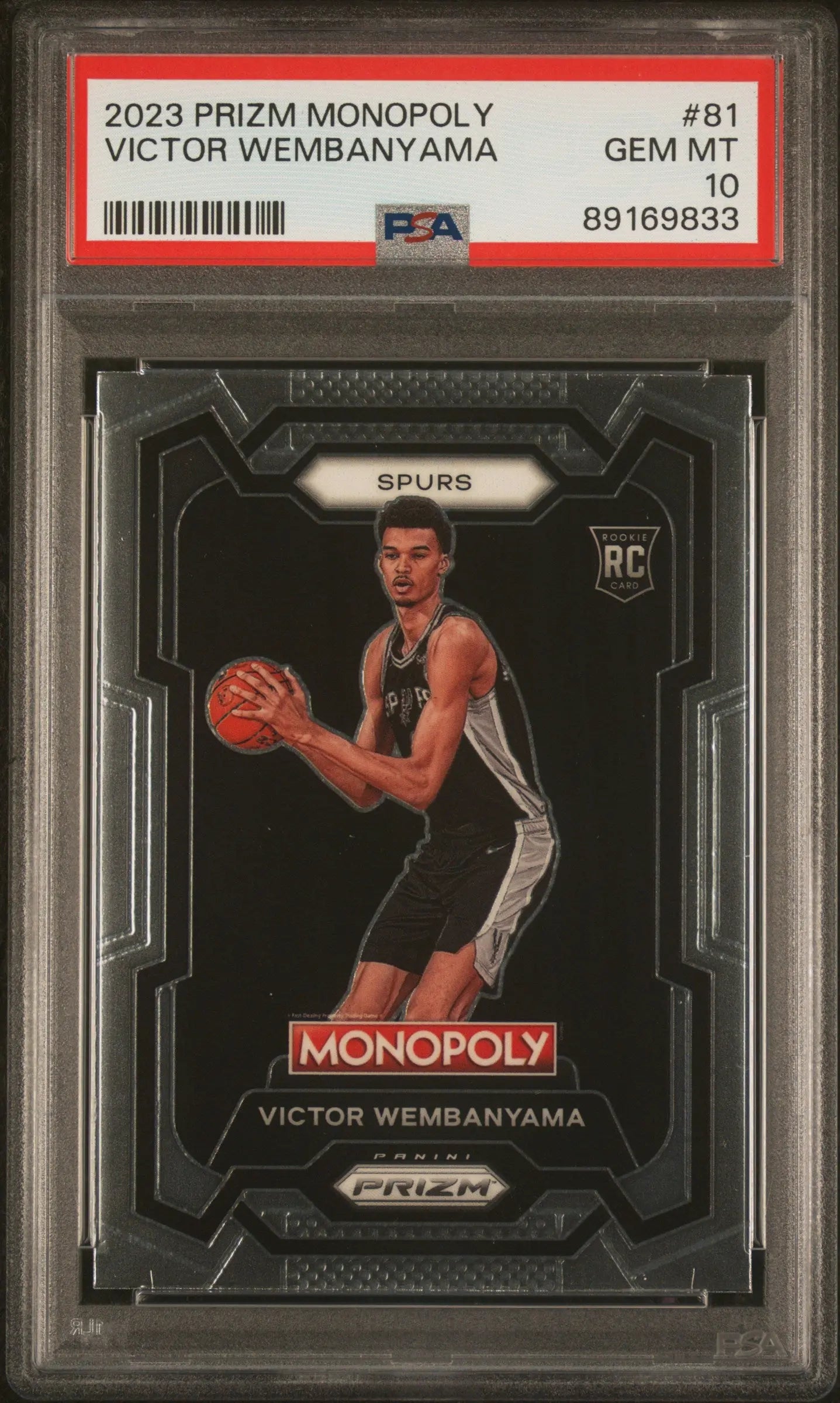 2023 Panini Prizm Monopoly Rookie Victor Wembanyama RC PSA 10 