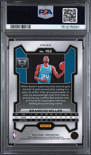 2023 Panini Prizm Rookie Brandon Miller Ruby Wave RC PSA 10 