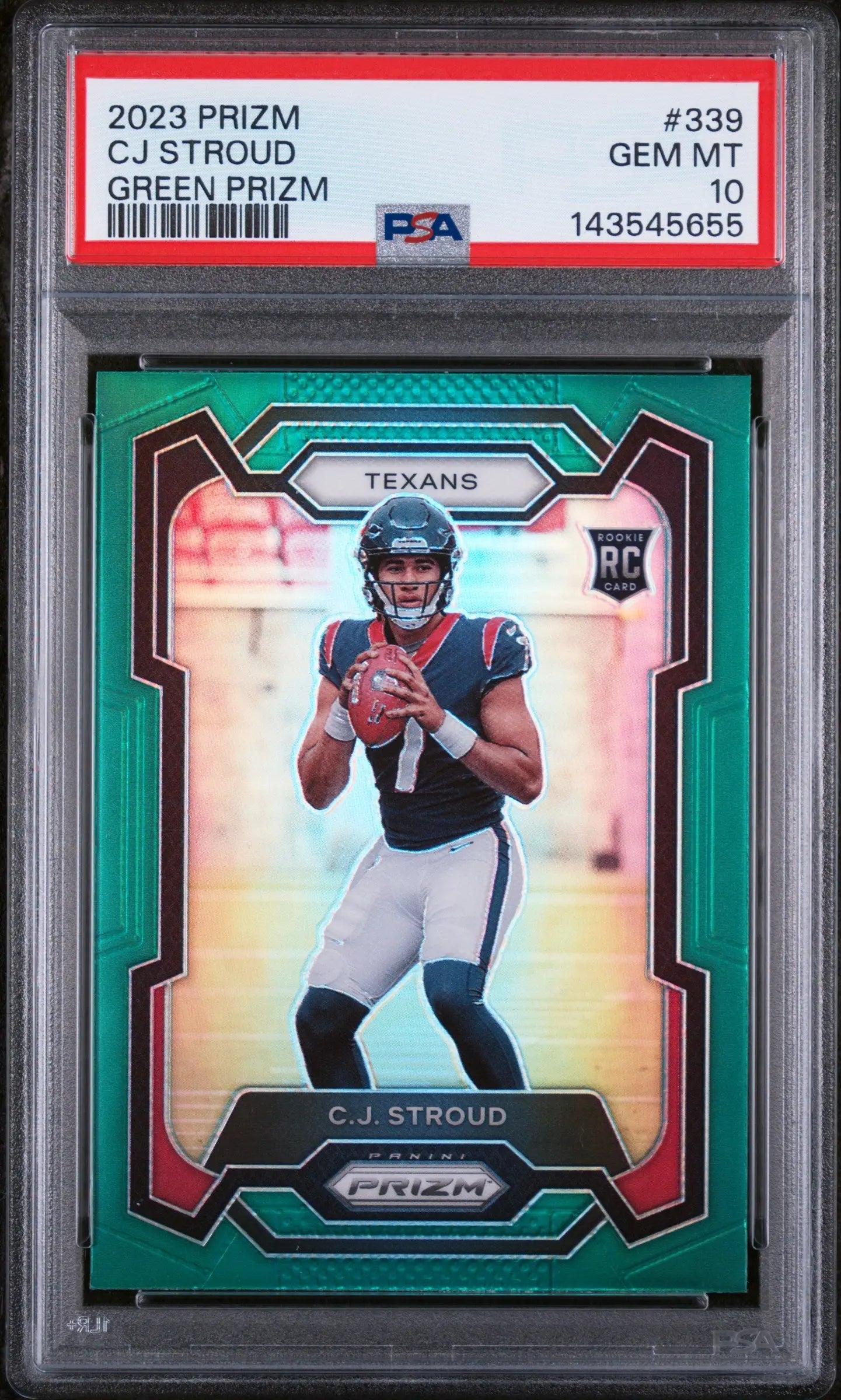 2023 Panini Prizm Rookie CJ Stroud Green RC PSA 10 