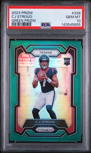 2023 Panini Prizm Rookie CJ Stroud Green RC PSA 10 