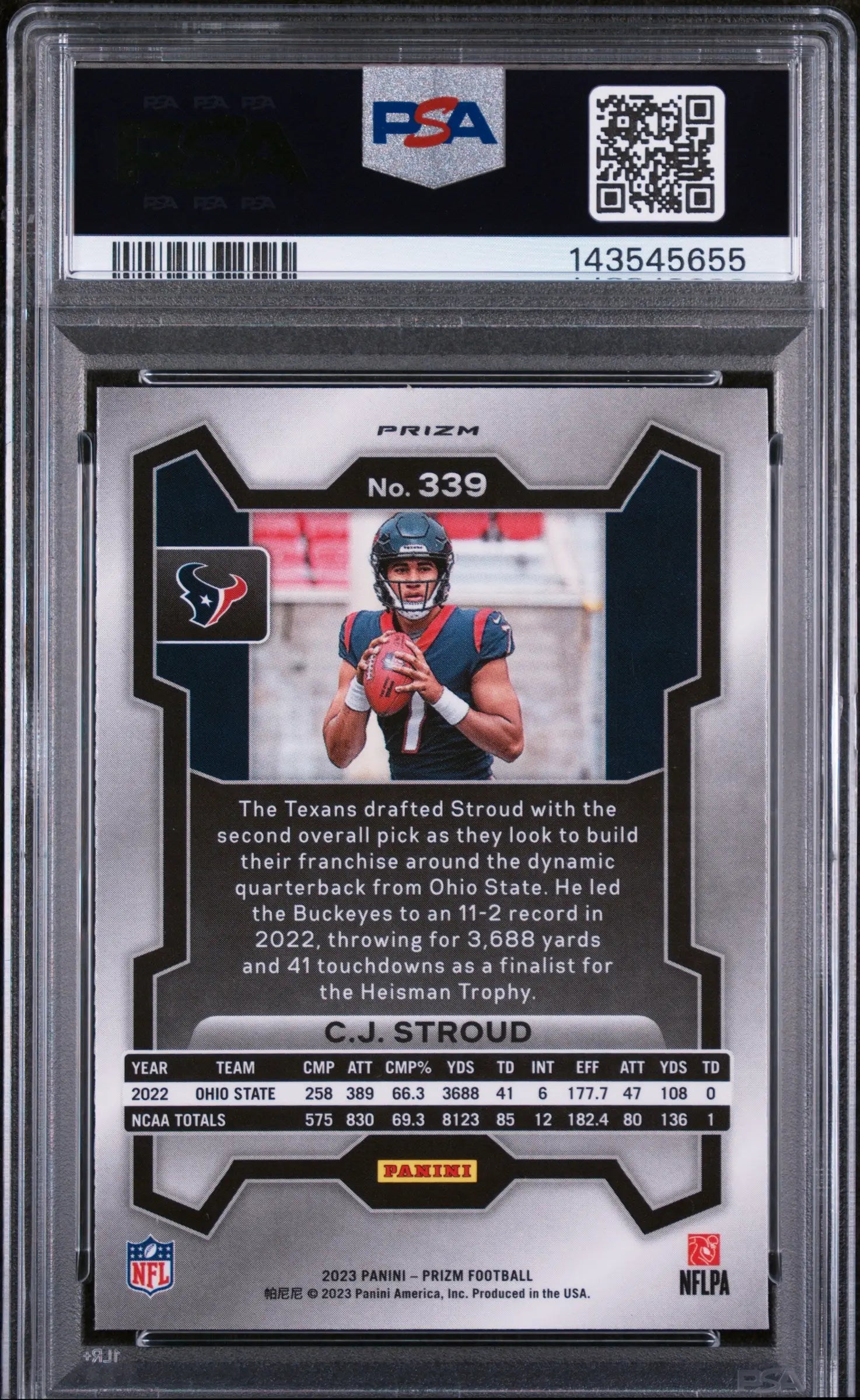2023 Panini Prizm Rookie CJ Stroud Green RC PSA 10 