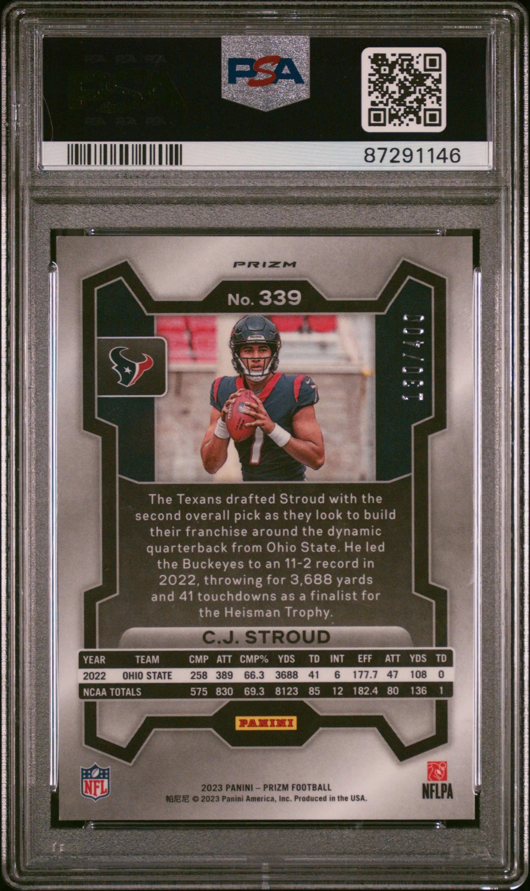 2023 Panini Prizm Rookie CJ Stroud  Pandora /400 RC PSA 10 