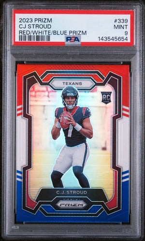 2023 Panini Prizm Rookie CJ Stroud Red White Blue RC PSA 9 