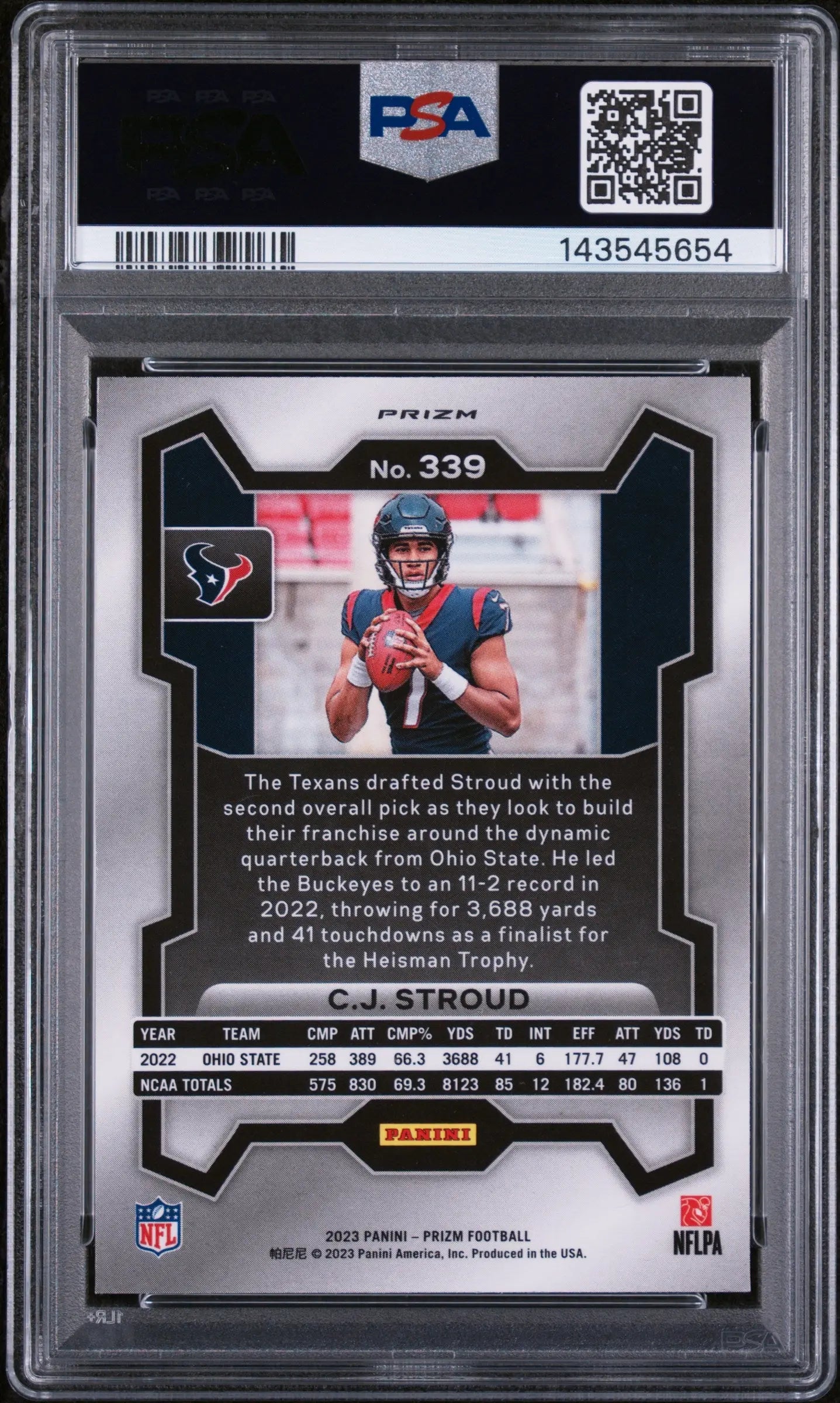 2023 Panini Prizm Rookie CJ Stroud Red White Blue RC PSA 9 