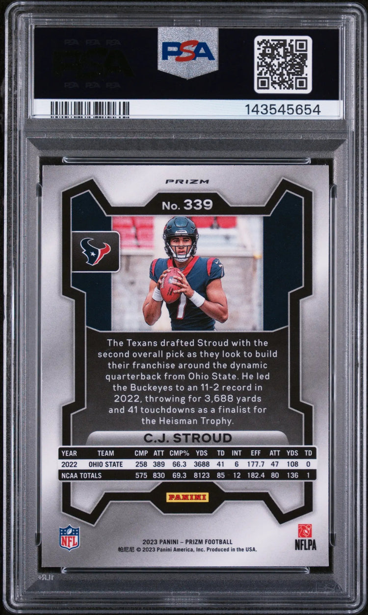 2023 Panini Prizm Rookie CJ Stroud Red White Blue RC PSA 9 