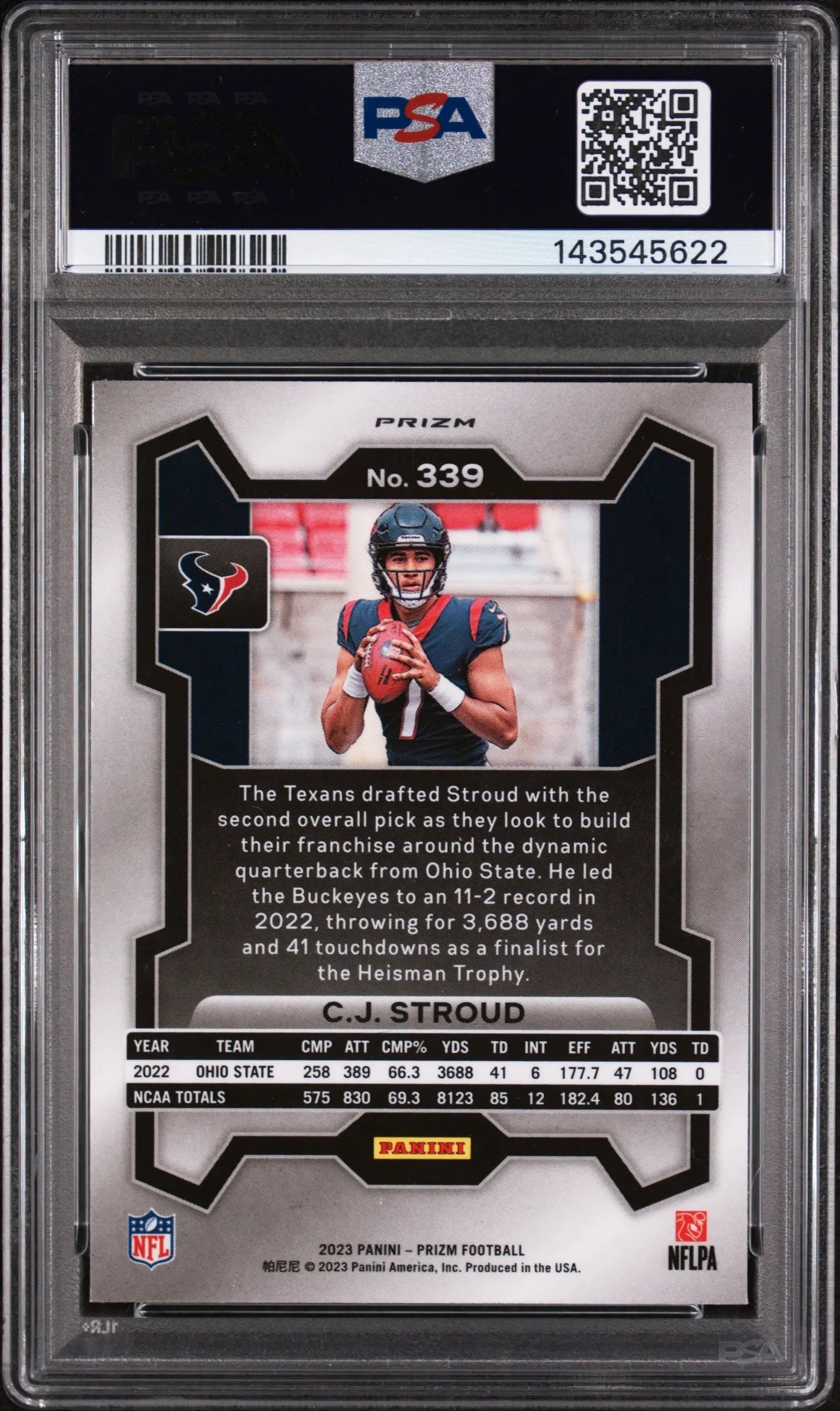 2023 Panini Prizm Rookie CJ Stroud Silver RC PSA 9 