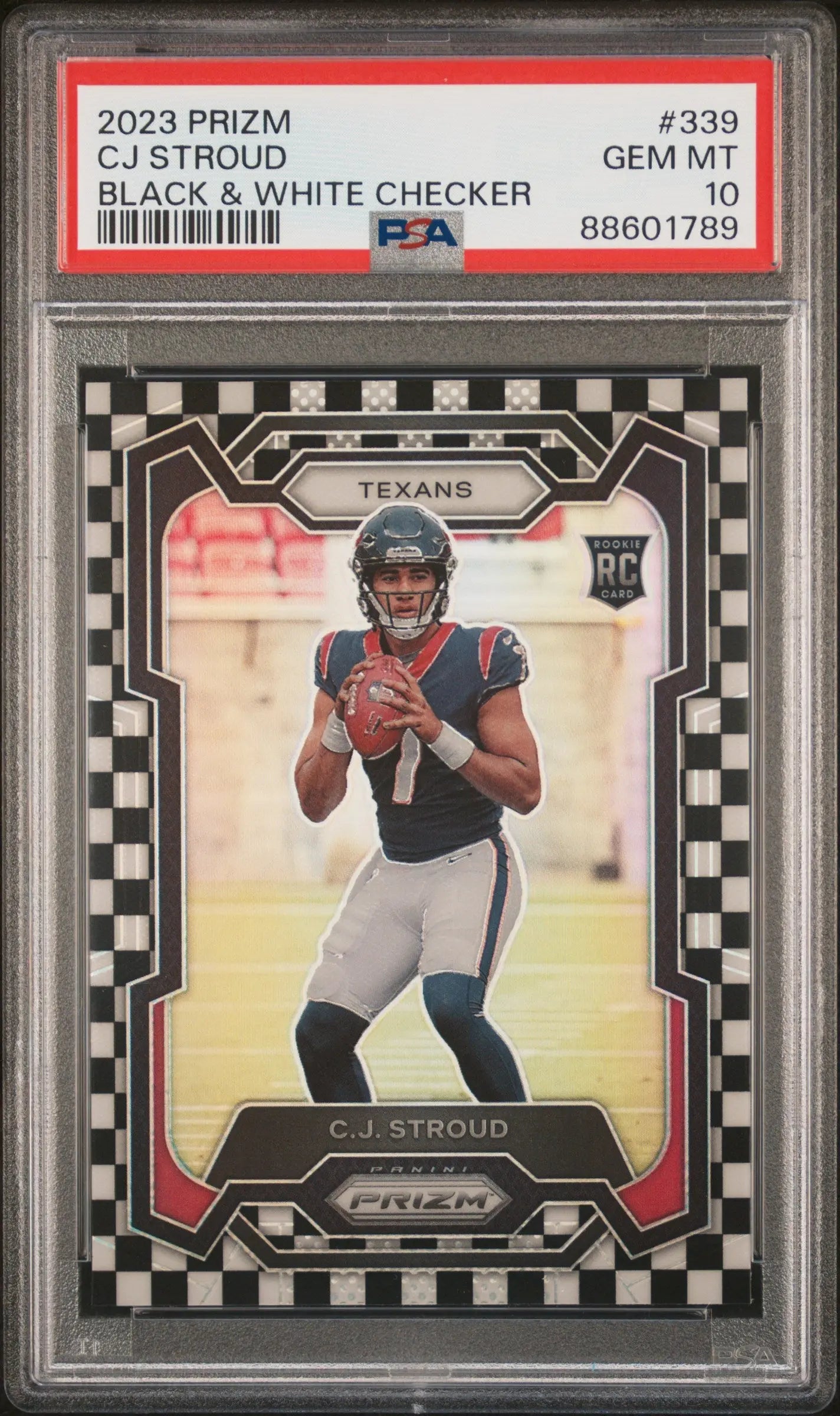 2023 Panini Prizm Rookie Cj Stroud Black & White Checker RC PSA 10 
