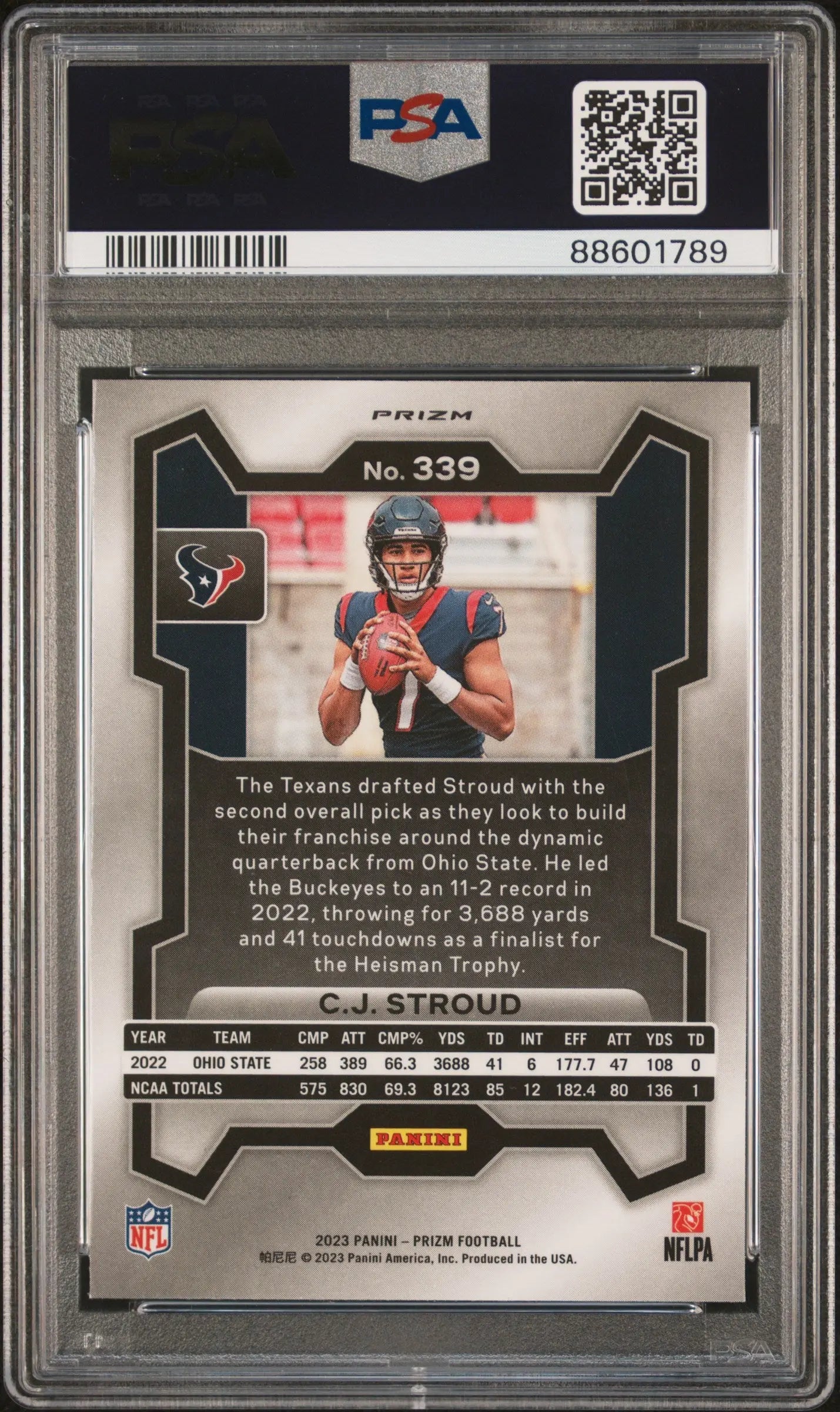 2023 Panini Prizm Rookie Cj Stroud Black & White Checker RC PSA 10 