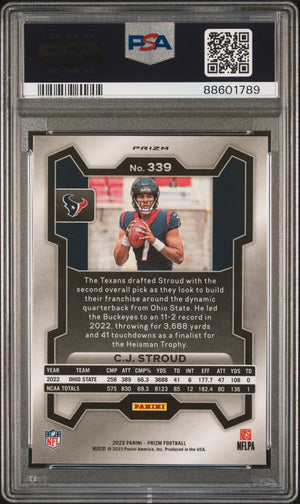 2023 Panini Prizm Rookie Cj Stroud Black & White Checker RC PSA 10 