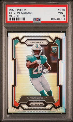 2023 Panini Prizm Rookie De'von Achane Silver RC PSA 9 