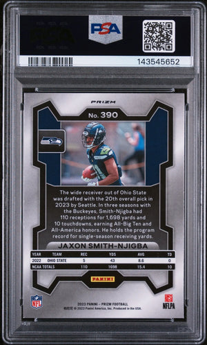 2023 Panini Prizm Rookie Jaxon Smith-Njigba Green RC PSA 9 