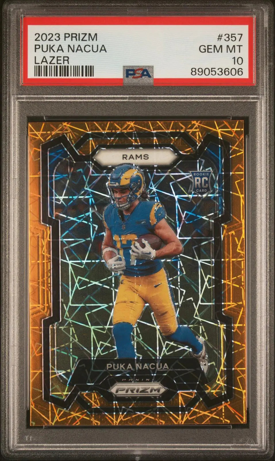 2023 Panini Prizm Rookie Puka Nacua Lazer Prizm RC PSA 10 
