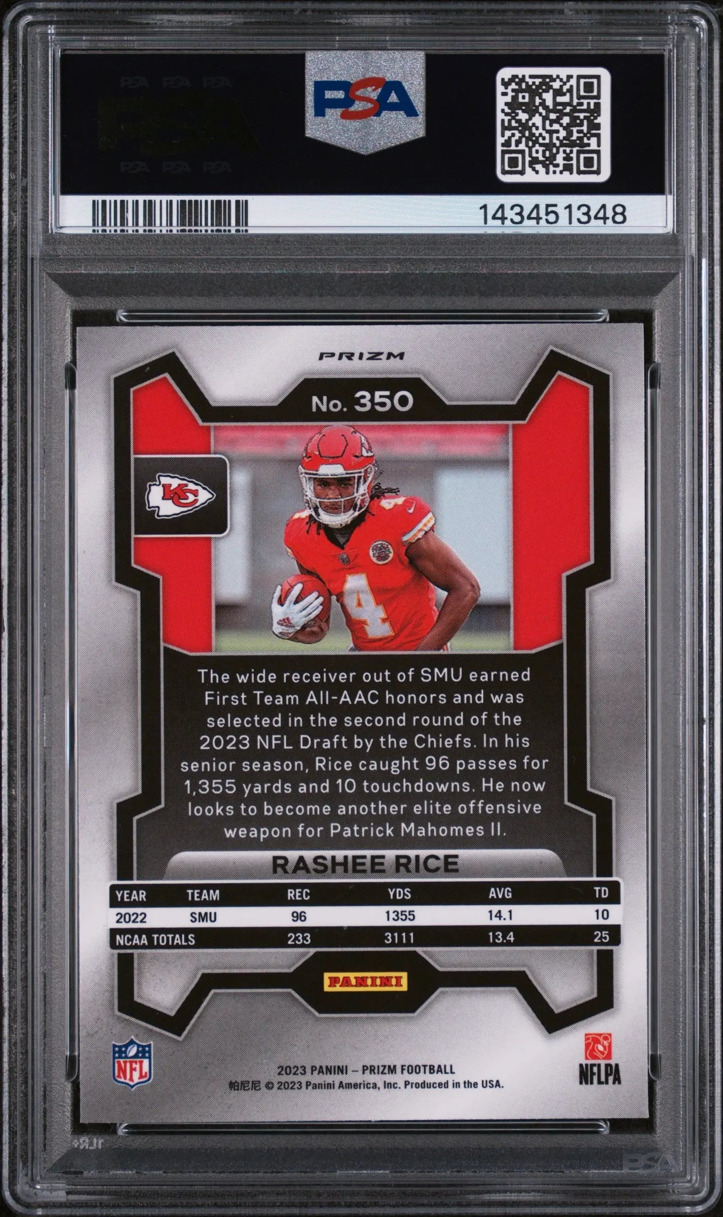 2023 Panini Prizm Rookie Rashee Rice Red White Blue RC PSA 10 