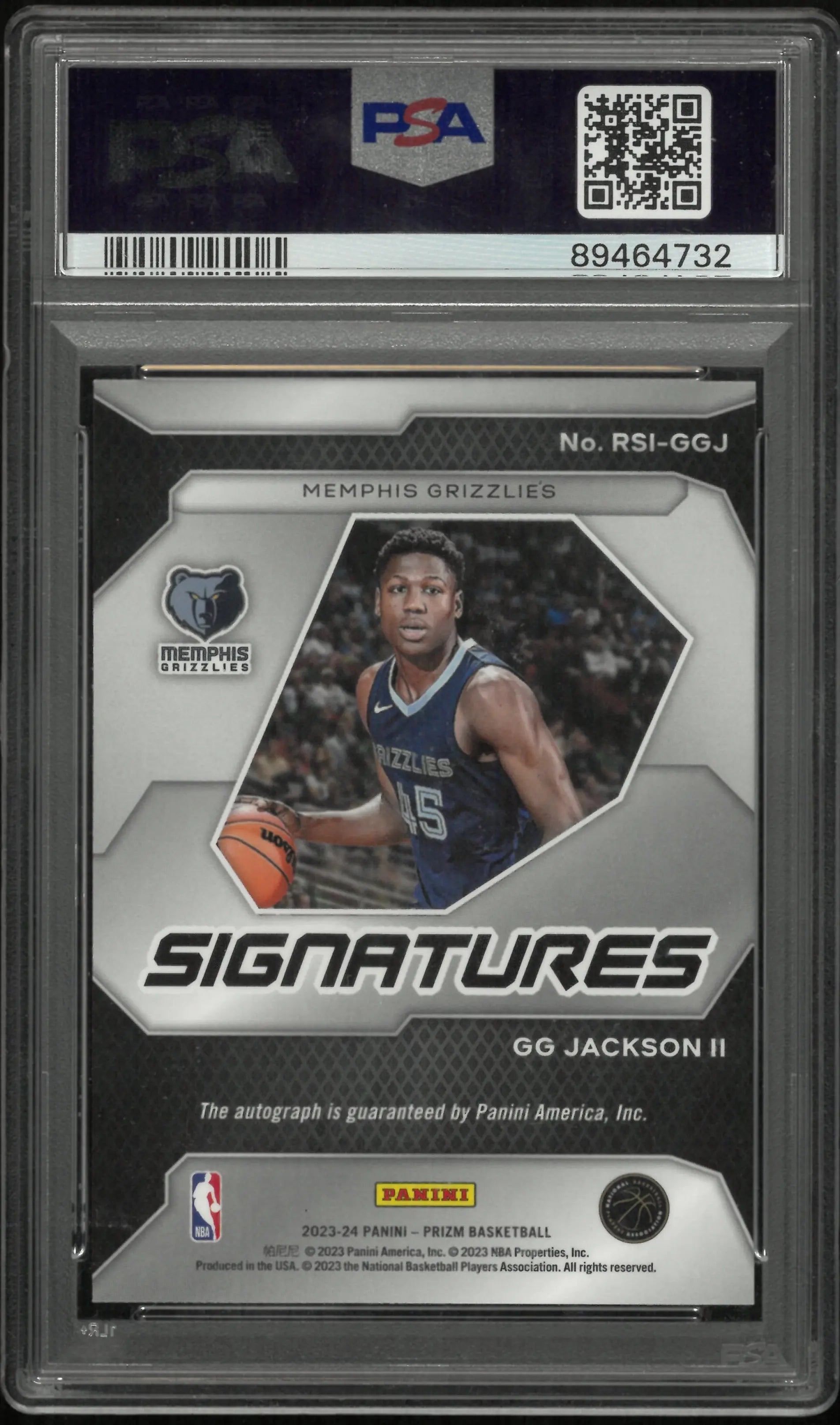 2023 Panini Prizm Rookie Signatures GG Jackson II PSA 9 