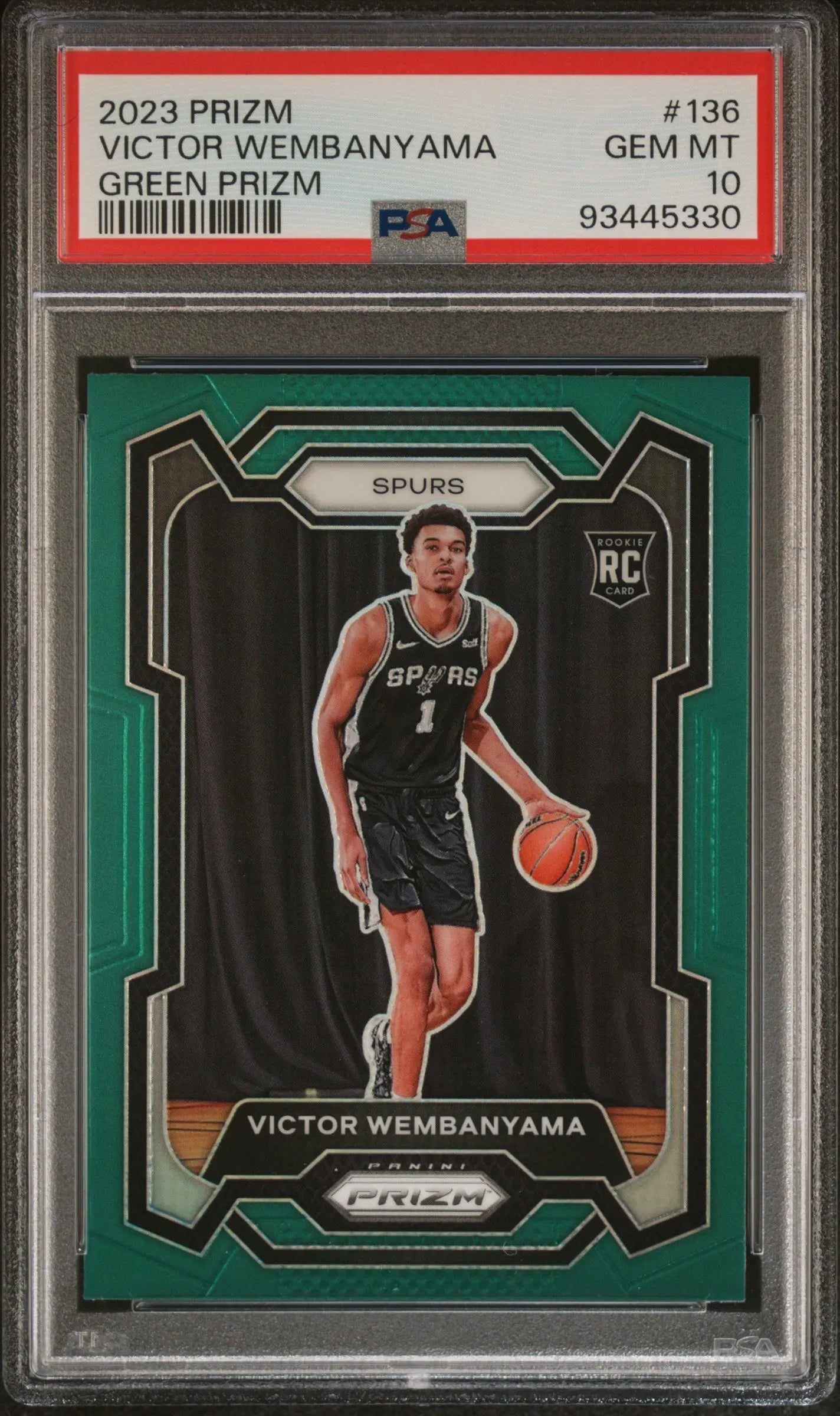 2023 Panini Prizm Rookie Victor Wembanyama Green Prizm RC PSA 10 