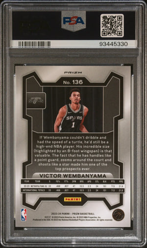 2023 Panini Prizm Rookie Victor Wembanyama Green Prizm RC PSA 10 