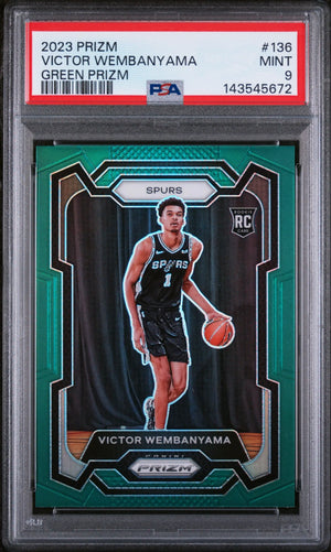 2023 Panini Prizm Rookie Victor Wembanyama Green RC PSA 9 