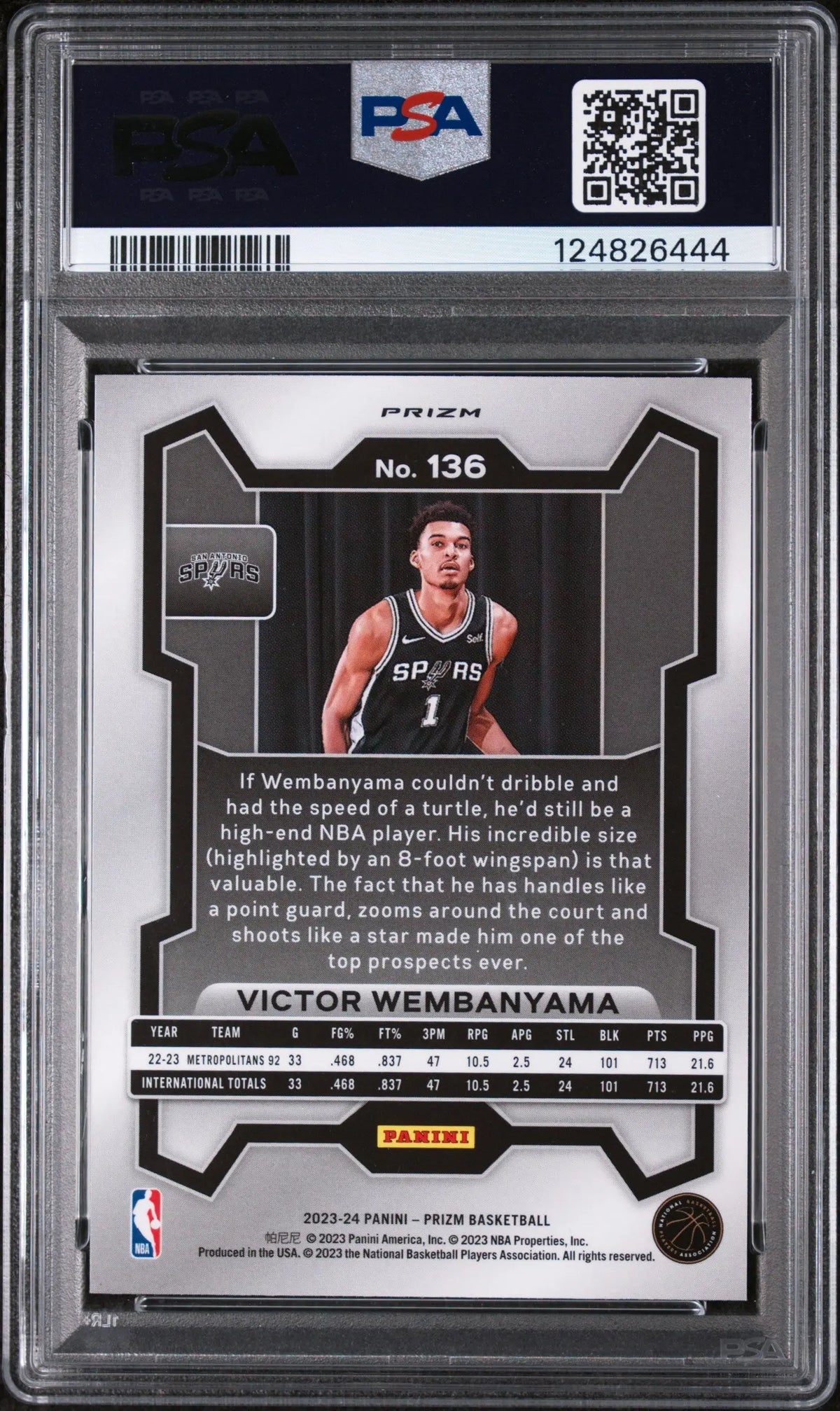 2023 Panini Prizm Rookie Victor Wembanyama Pink Ice RC PSA 9 