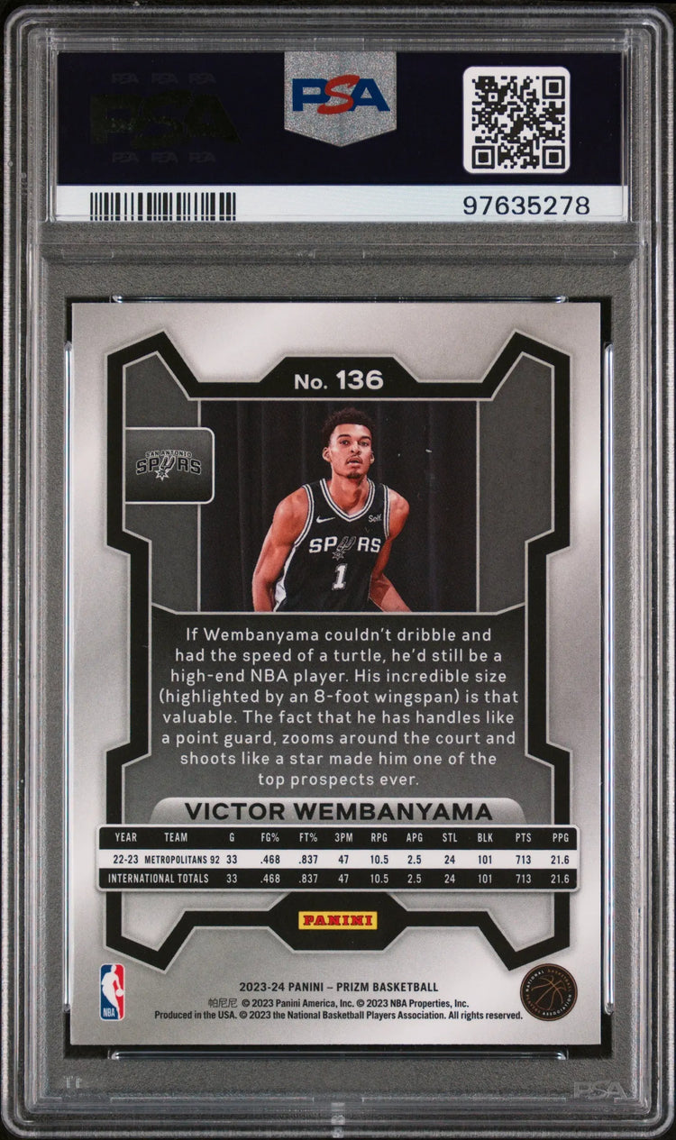 2023 Panini Prizm Rookie Victor Wembanyama RC PSA 10 