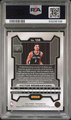 2023 Panini Prizm Rookie Victor Wembanyama RC PSA 10 