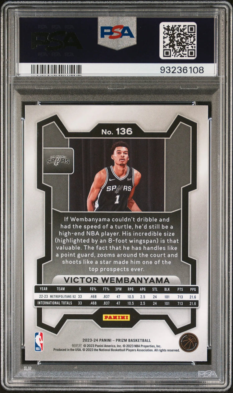 2023 Panini Prizm Rookie Victor Wembanyama RC PSA 10 