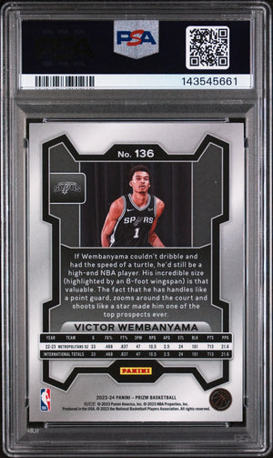 2023 Panini Prizm Rookie Victor Wembanyama RC PSA 9 