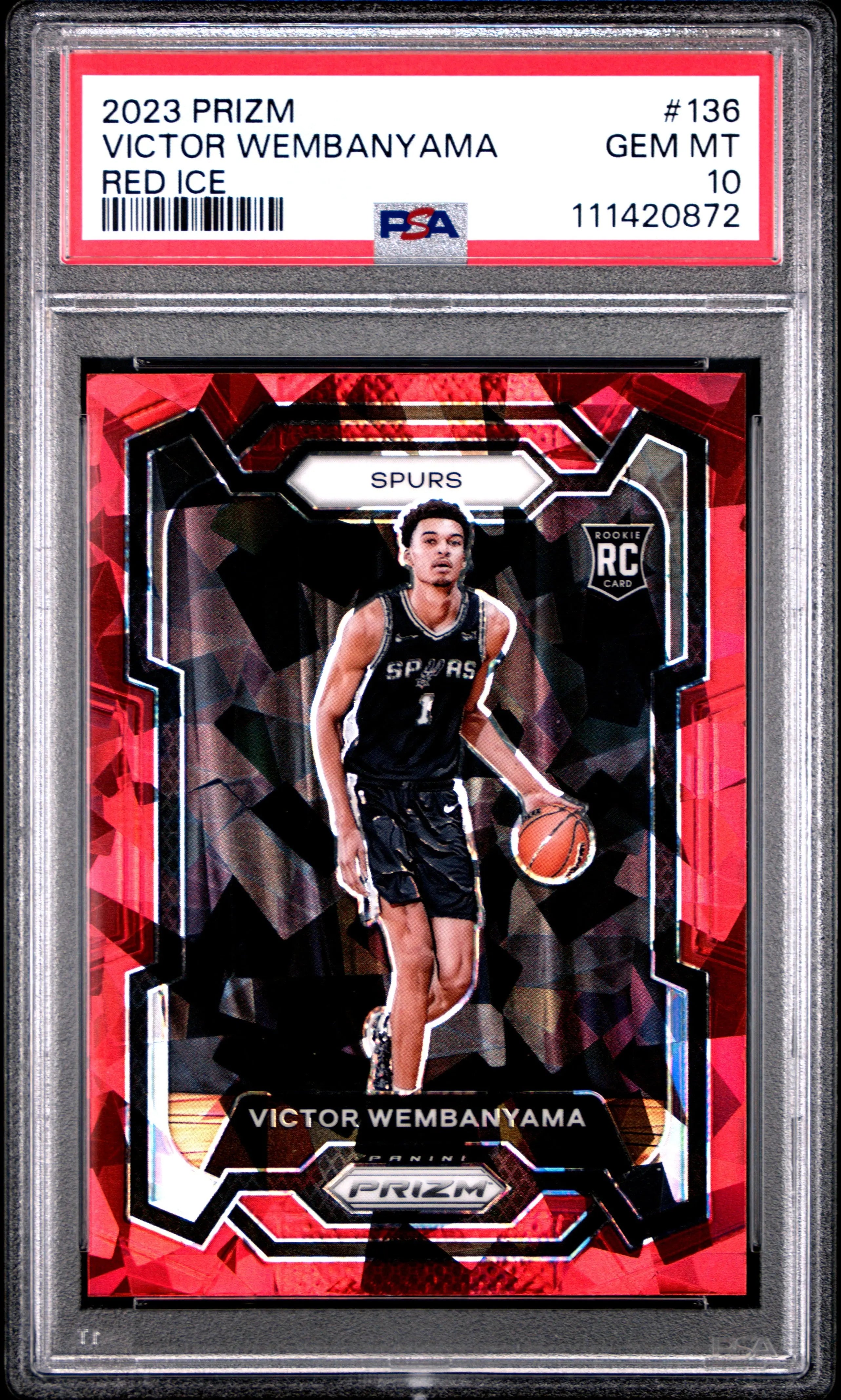 2023 Panini Prizm Rookie Victor Wembanyama Red Ice RC PSA 10 