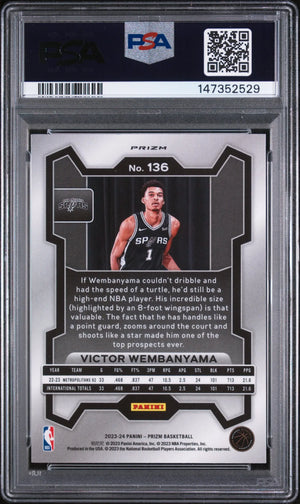 2023 Panini Prizm Rookie Victor Wembanyama Silver RC PSA 10 