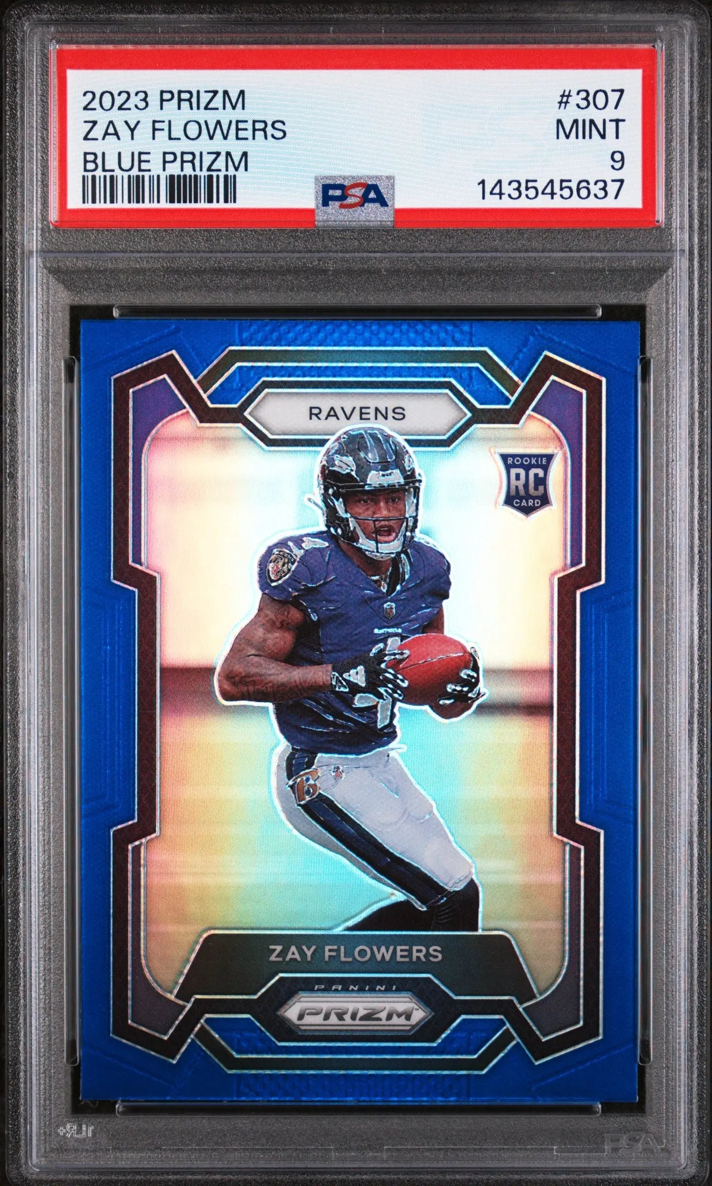 2023 Panini Prizm Rookie Zay Flowers Blue RC PSA 9 