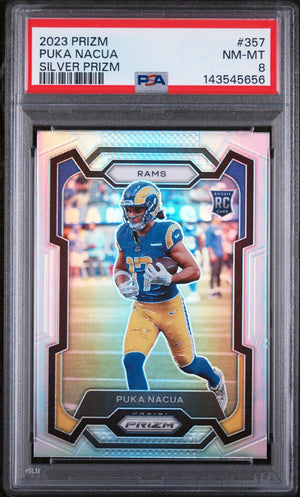 2023 Panini Prizm Silver Prizm Rookie Puka Nacua #357 PSA 8 