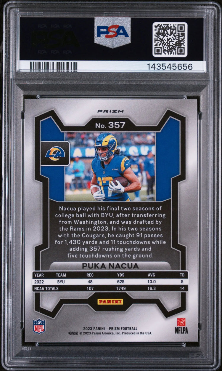 2023 Panini Prizm Silver Prizm Rookie Puka Nacua #357 PSA 8 