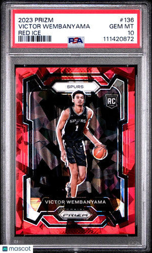 2023 Panini Prizm Victor Wembanyama RC Rookie Red Ice PSA 10 