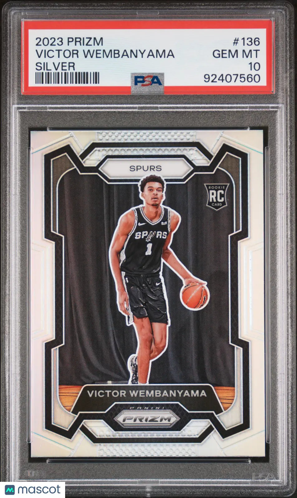 2023 Panini Prizm Victor Wembanyama RC Rookie #136 Silver Prizm PSA 10 
