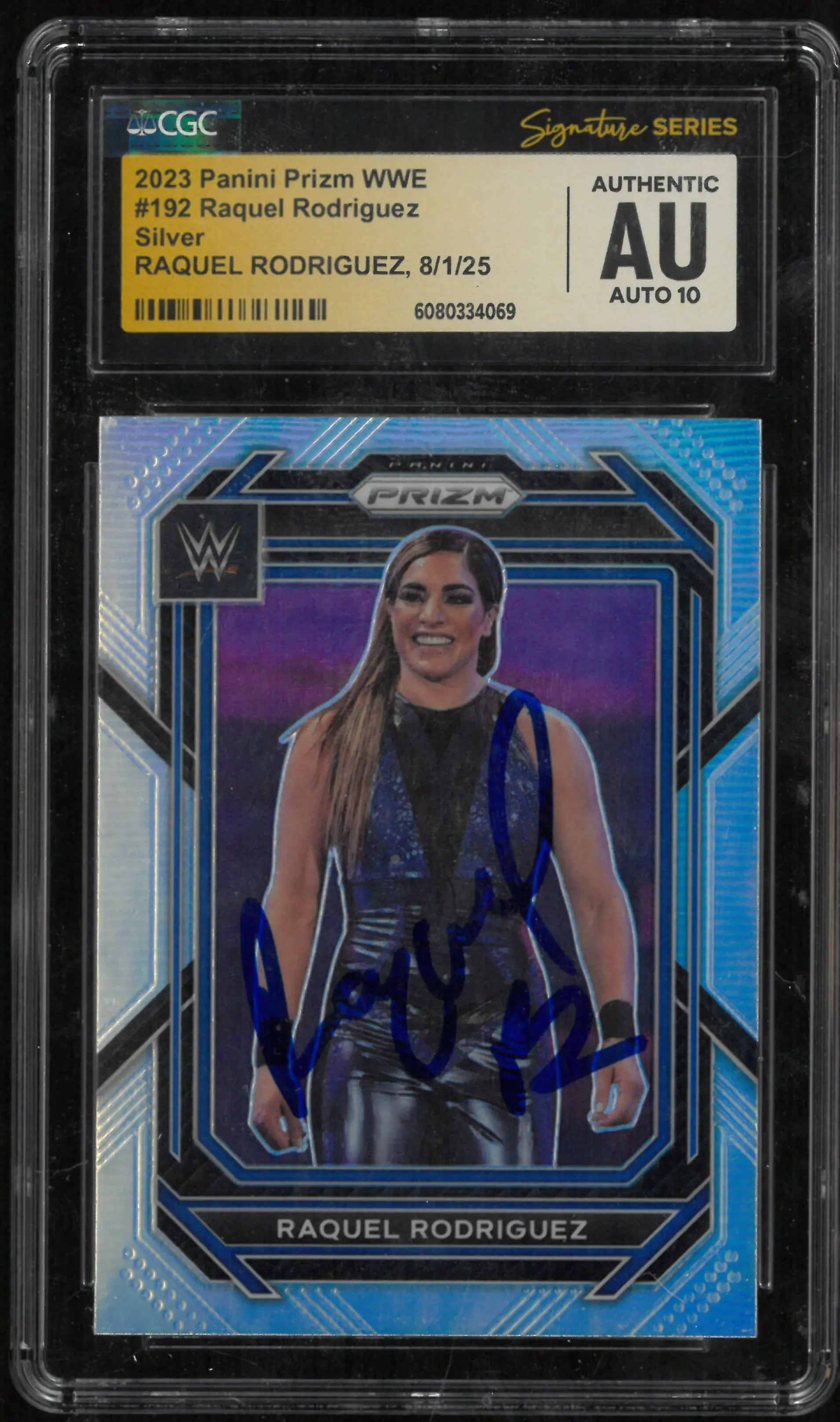 2023 Panini Prizm WWE Raquel Rodriguez Silver CGC Authentic Auto 10 