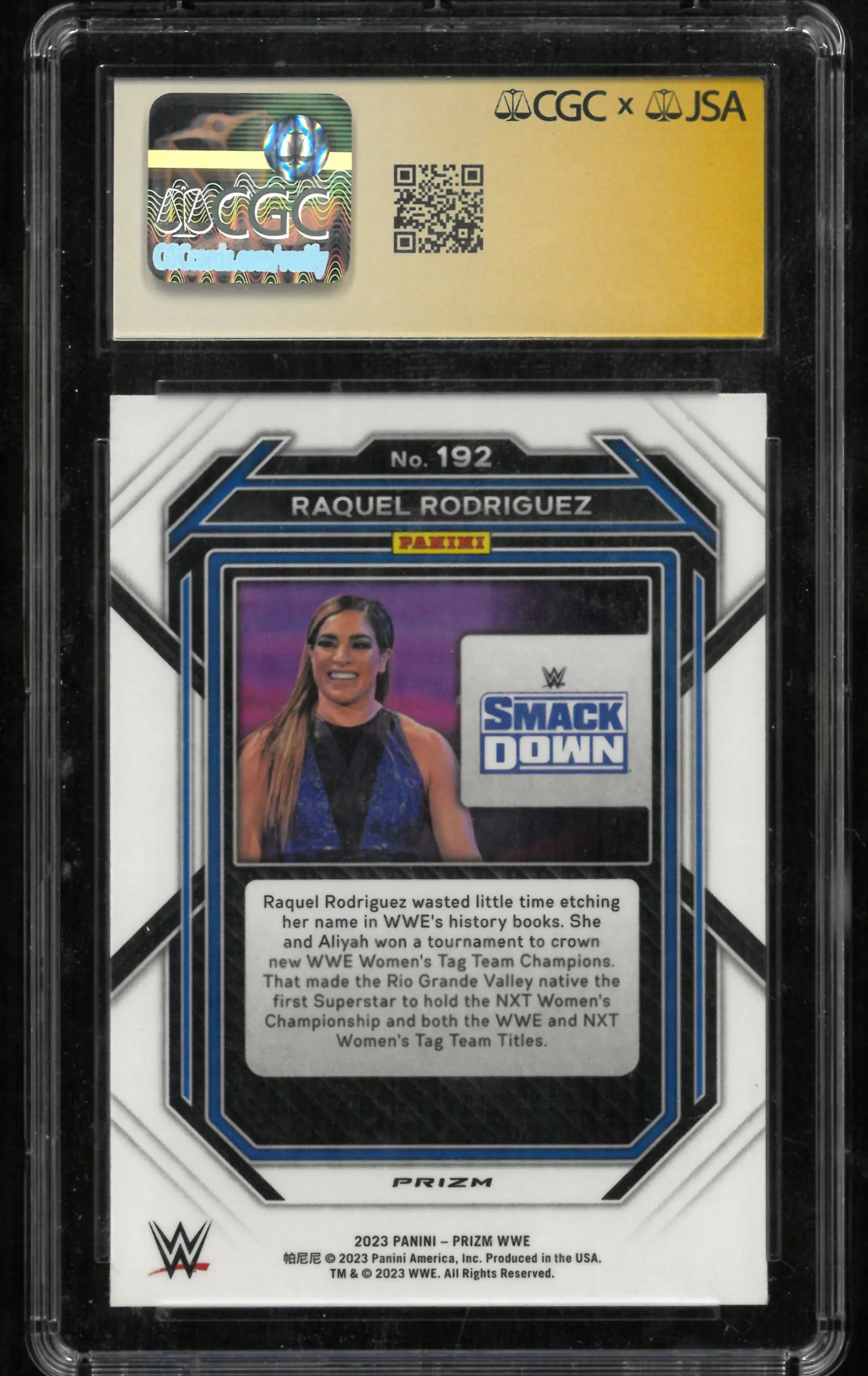 2023 Panini Prizm WWE Raquel Rodriguez Silver CGC Authentic Auto 10 