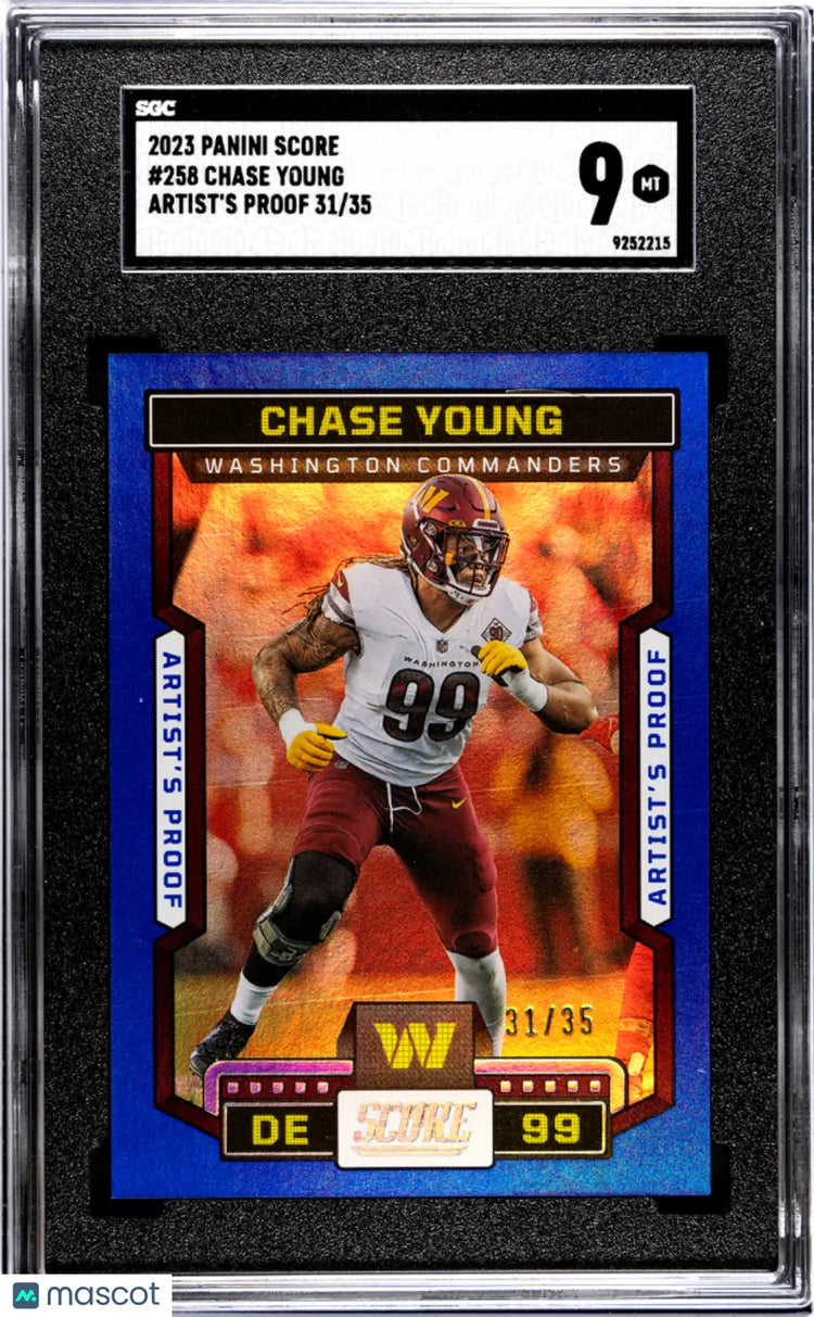 2023 Panini Score Football Chase Young Blue Artist's Proof SGC 9 /35 